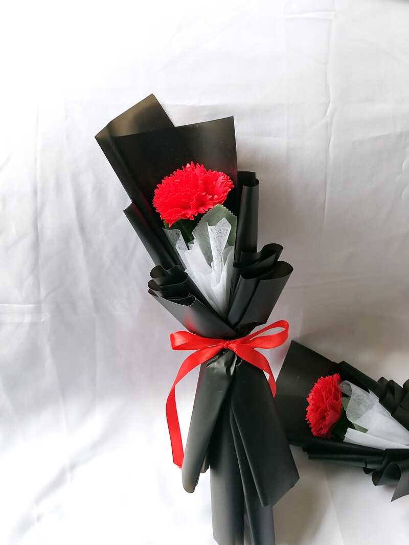 母节康乃馨单支香皂花送妈妈老师生日礼物礼盒仿真干花小花束 粉色