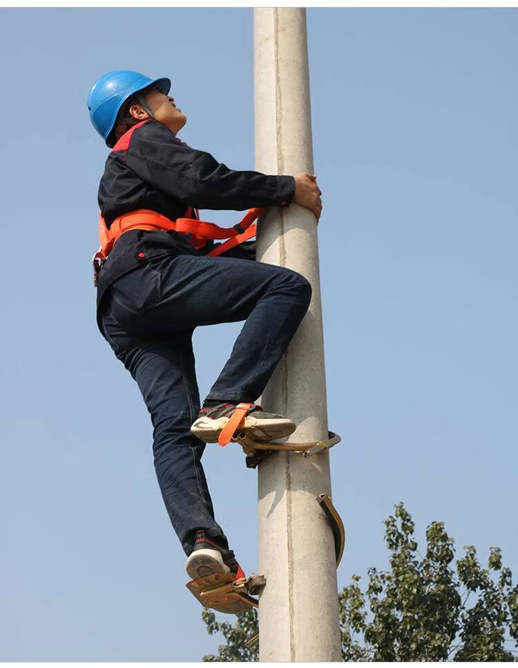 电工上电线杆脚扣爬杆器新款电力登杆国标加厚型防滑多功能脚扎子