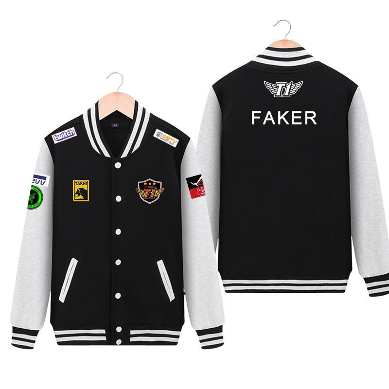 咚憬lol衣服skt t1战队队服比赛服faker同款棒球服卫衣外套男2022 藏