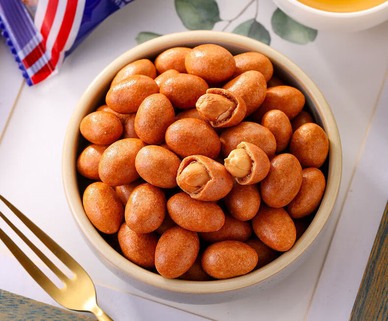 皮花生厦门特产80后怀旧手工散装皮豆米豆鱼皮豆花生仁125g2包