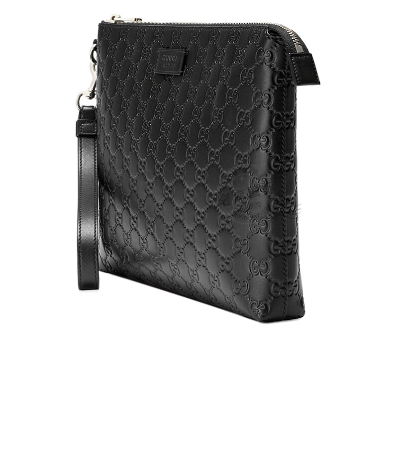 gucci古驰男士双g压花牛皮手拿包473881 dmt1n 1000代购 黑色【图片 