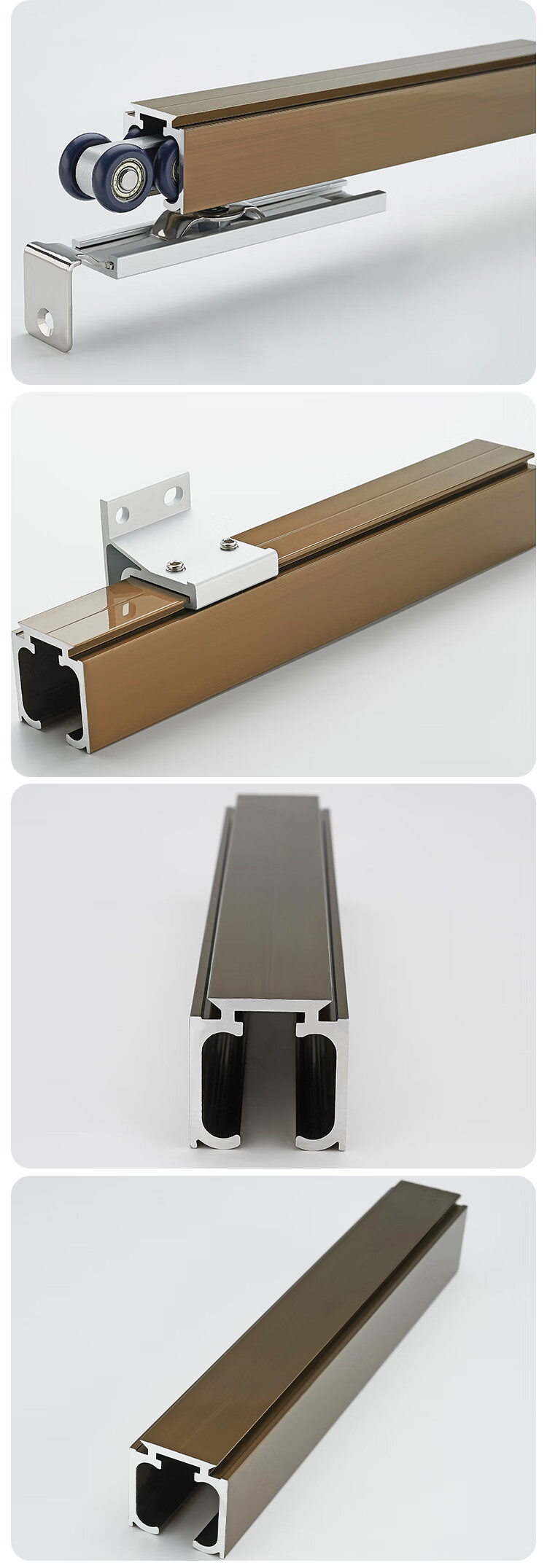 阳台实木玻璃门折叠推拉门滑轨吊门滑轮吊轨吊轮导轨移门轨道滑道 桔