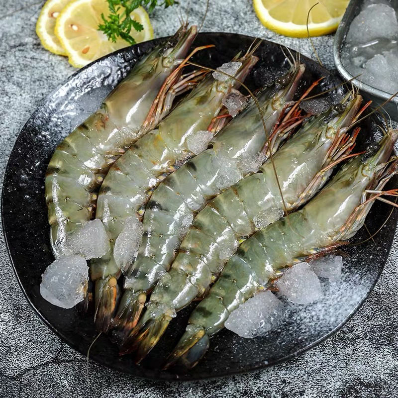 魃鲜特大号黑虎虾深海大虾每只20厘米12只装600克1盒600克