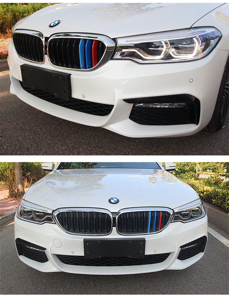 22款宝马x3改装配件中网三色条新装饰贴用品 20-21款新x1三色条【abs