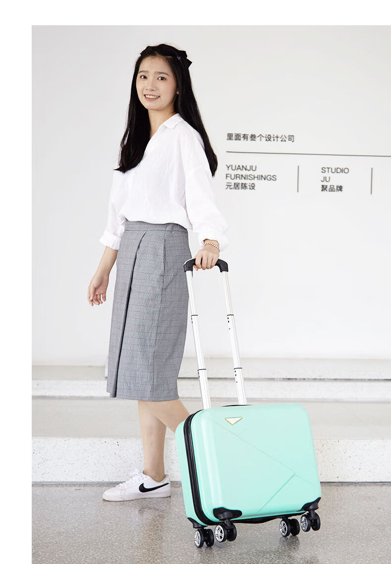英寸小型旅行李箱拉杆箱女韩版男玫瑰金20304013寸两节拉杆可拆卸轮子
