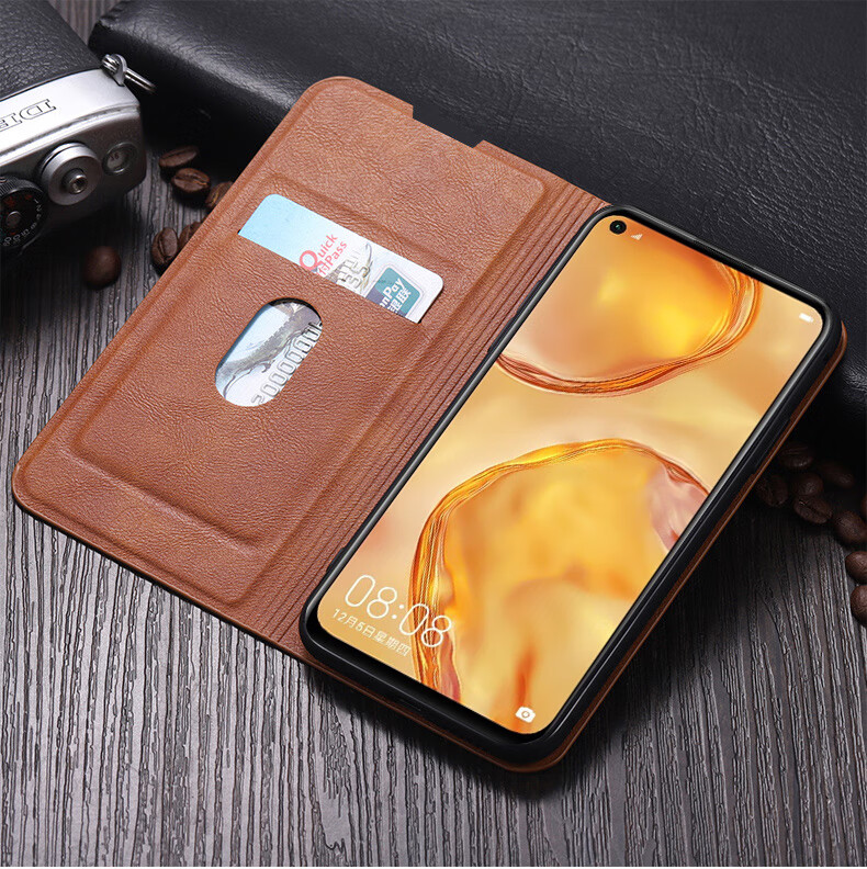 yfnd 华为p40lite手机壳5g荣耀y7p全包翻盖式p40lite e翻盖式保护皮套