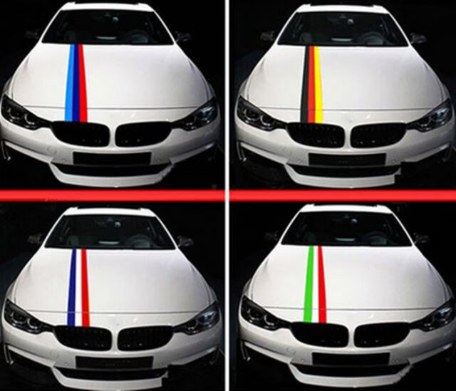 汽车全车贴改装三色贴纸拉花宝马德国机盖引擎盖车顶划痕遮挡贴纸