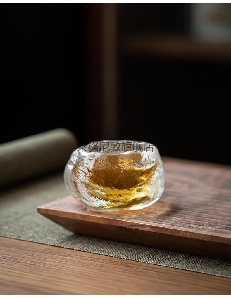 水晶冰冻杯冰冻烧琉璃茶盏品茗杯单个个人功夫茶具主人杯高端水晶小