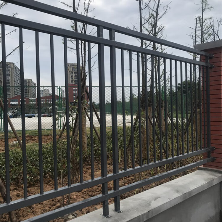 锌钢铁艺围墙护栏别墅庭院小区工厂围栏隔离栏篱笆栅栏学校铁栏杆灰色
