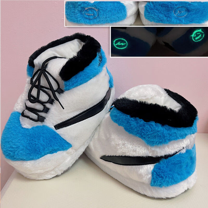 恶搞aj棉拖鞋冬季胖胖a锥搞怪面包保暖毛绒男女大棉鞋居家毛毛鞋7z