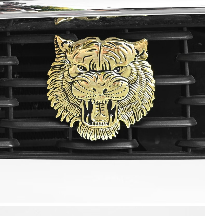 迪彦汽车老虎虎头图腾车标3d立体金属车贴路虎越野车男贴纸中网标侧标