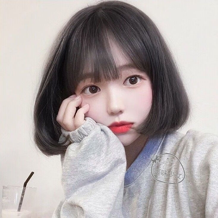 假发女生短发bobo头学生齐肩短直修圆脸可爱网红个性锁骨内扣发套浅