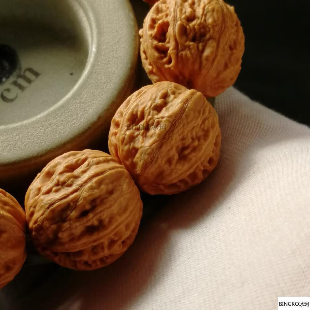 年货节冰珂天然野生门头沟文玩小核桃蚂蚁纹手串尺寸21皮质好密度压