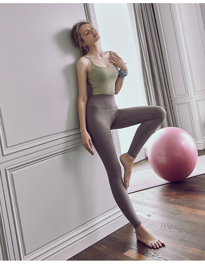 ourosesan运动内衣女可外穿瑜伽服带胸垫吊带健身小u型绿色网红美背