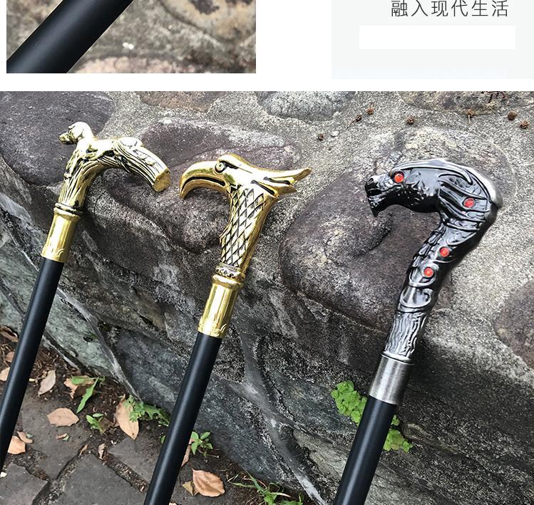 多功能户外登山杖防身金属不锈钢鹰头手杖剑cos防身防滑拐杖剑登山杖