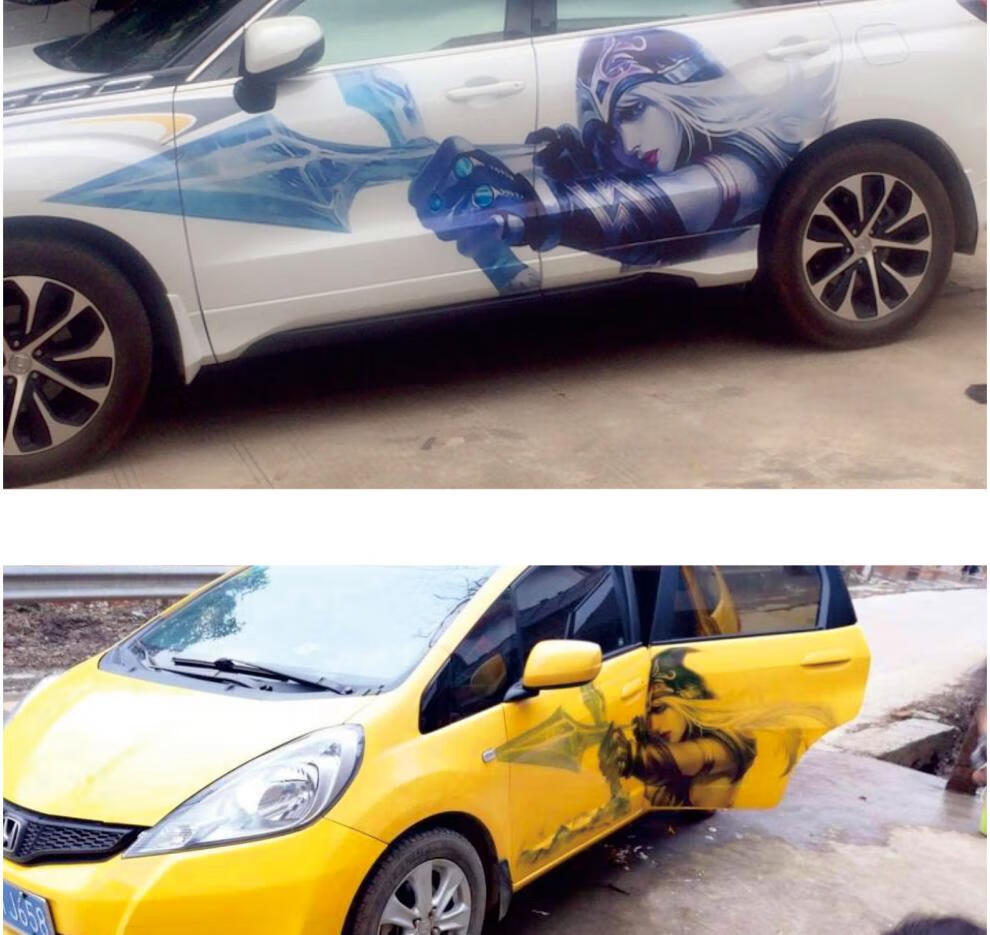 王者荣耀汽车贴纸寒冰射手德玛盖伦亚索英雄皮肤车贴uv车贴定制 寒冰