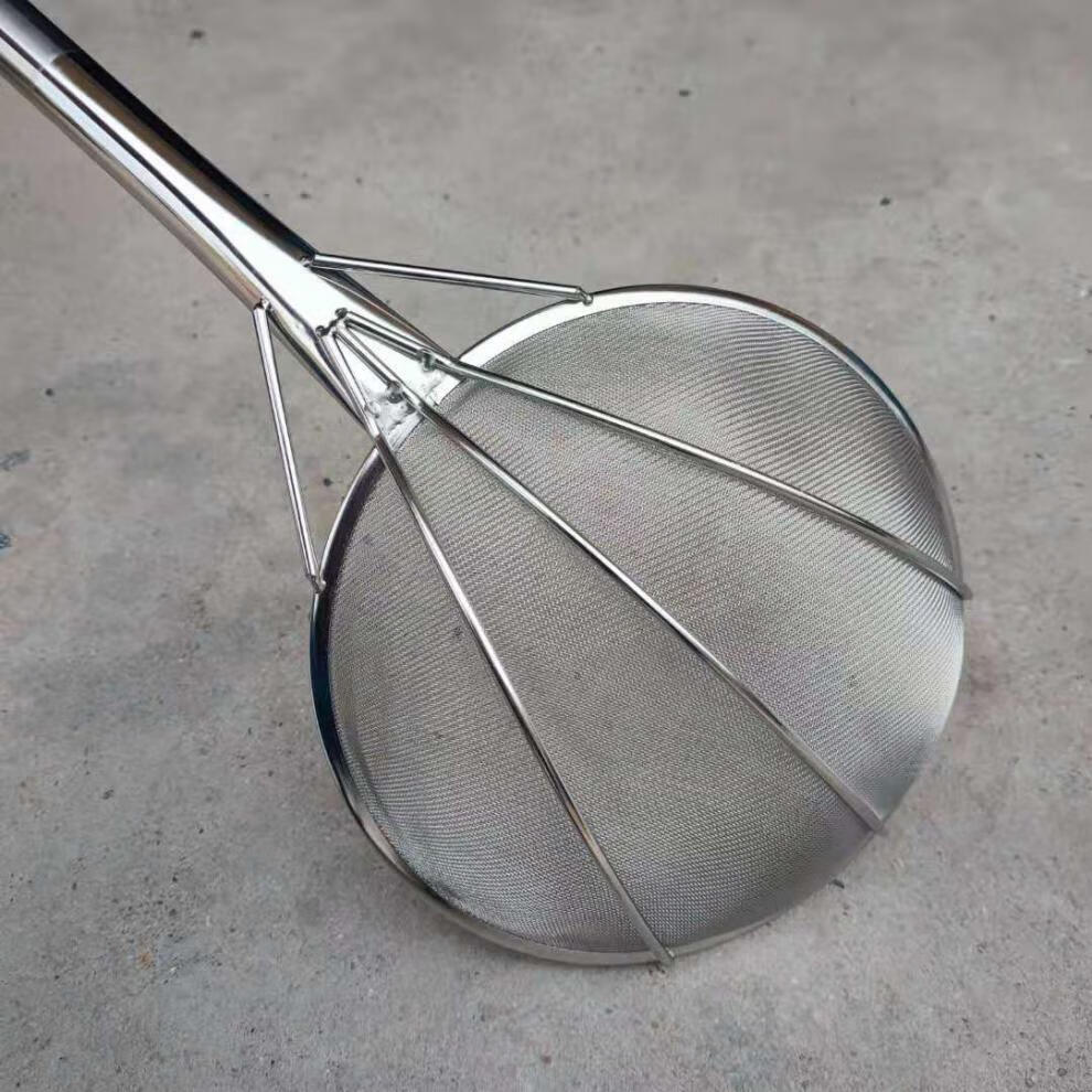 不锈钢长柄大漏勺大笊篱加厚线漏油炸捞网炸篱商用超大号过滤网特制5