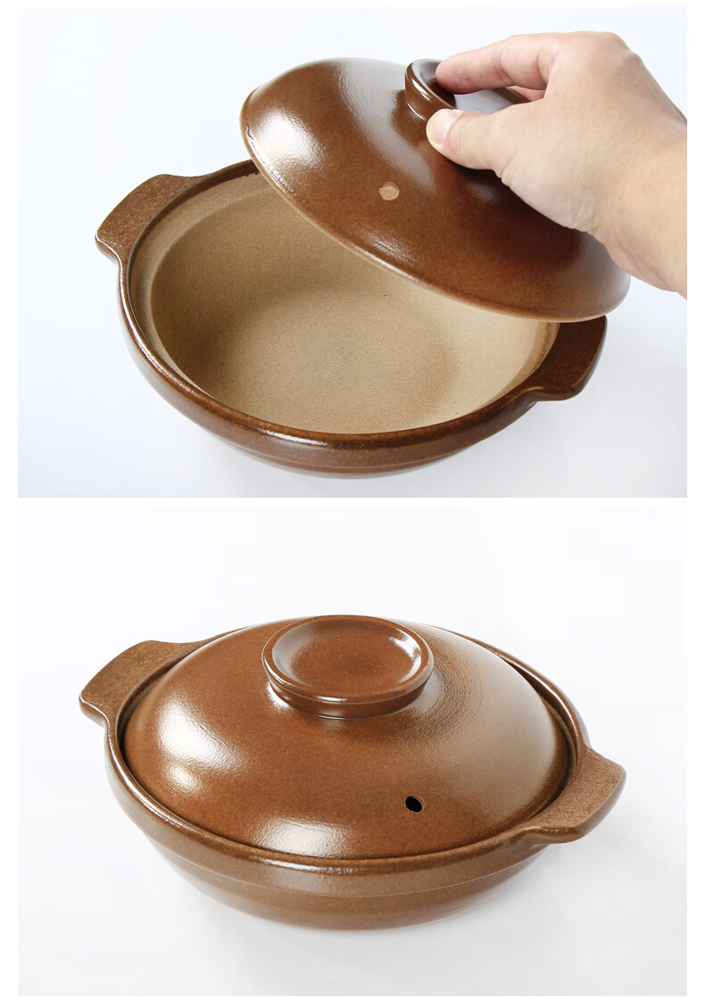 山西平定内无釉砂锅浅煲炖菜炖肉黄焖鸡家用老式饭店土砂锅炖鸡锅熬药