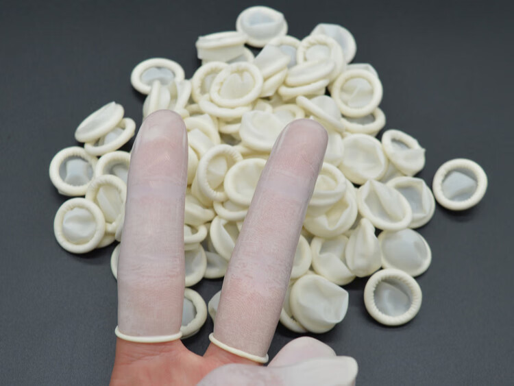 一次性手指套工业指头套白色乳胶防滑防静电手指套保护电子厂工作美容