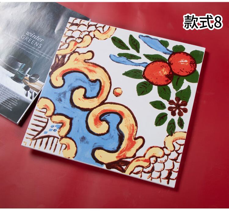 手绘花砖300x300仿古砖厨房卫生间墙砖地砖入户花园玄关瓷砖滑款式五