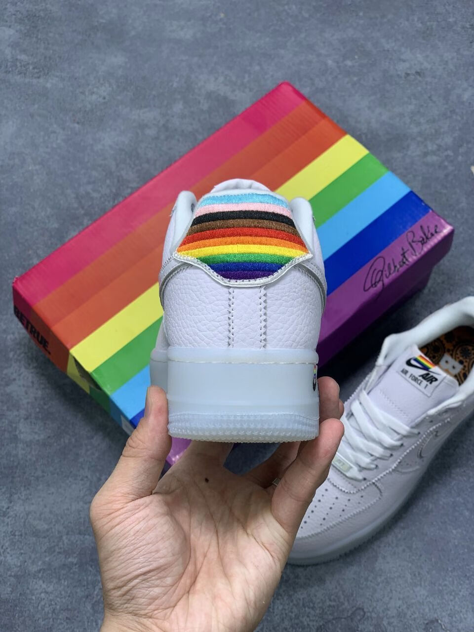 1betrue彩虹空军一号低帮百搭休闲运动鞋cv0258-100 彩虹 af1 36【图