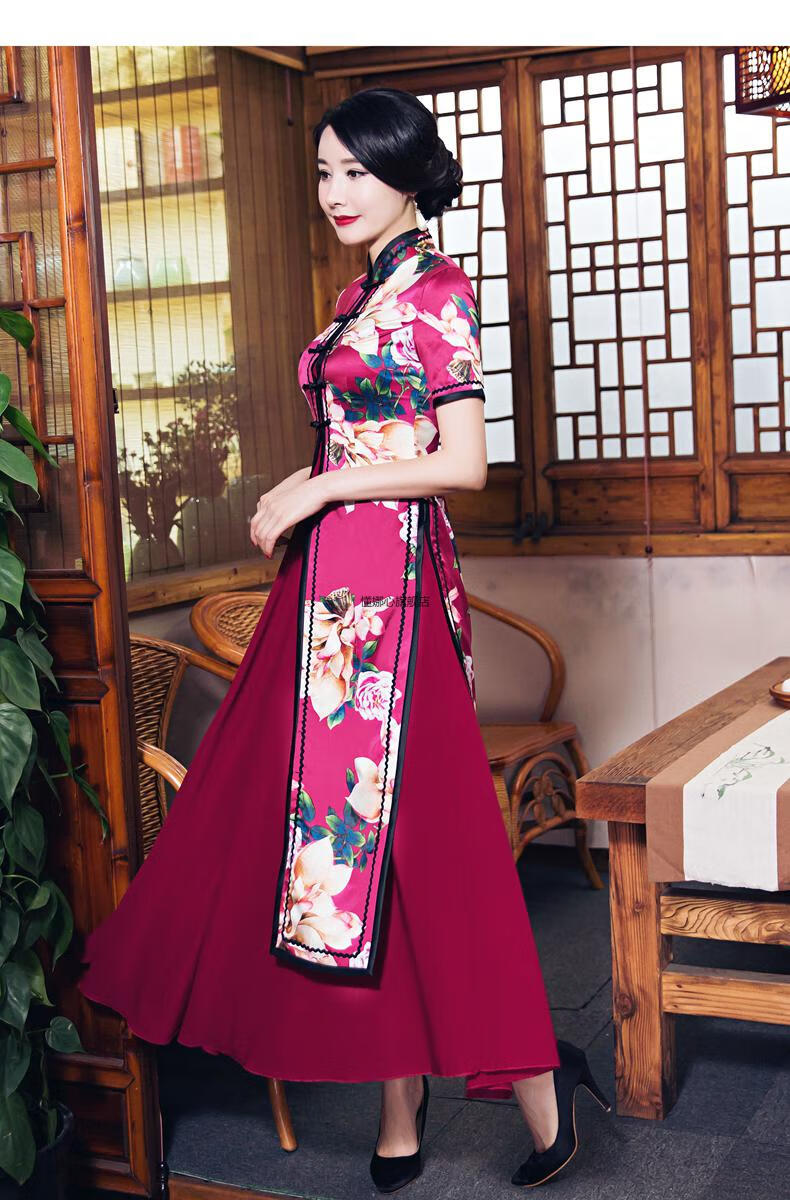 越南奥黛旗袍裙夏季风姿旗袍2021新款女时尚改良中国风高端旗袍连衣裙