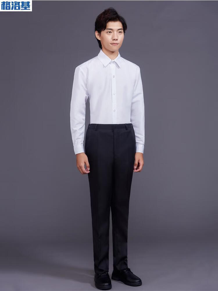 大合唱演出服衬衫领结衬衣男舞台表演合唱团服装11白色38110斤120斤
