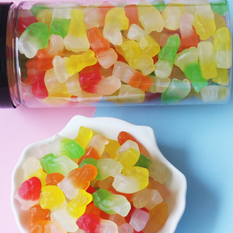 动物软糖280克彩色果味软糖趣味小动物糖果糖豆散装软糖1瓶280克