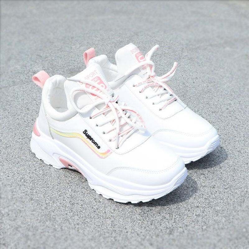 运动鞋女亮片小白鞋女春秋透气新款韩版百搭旅游鞋平底跑步鞋防滑耐磨