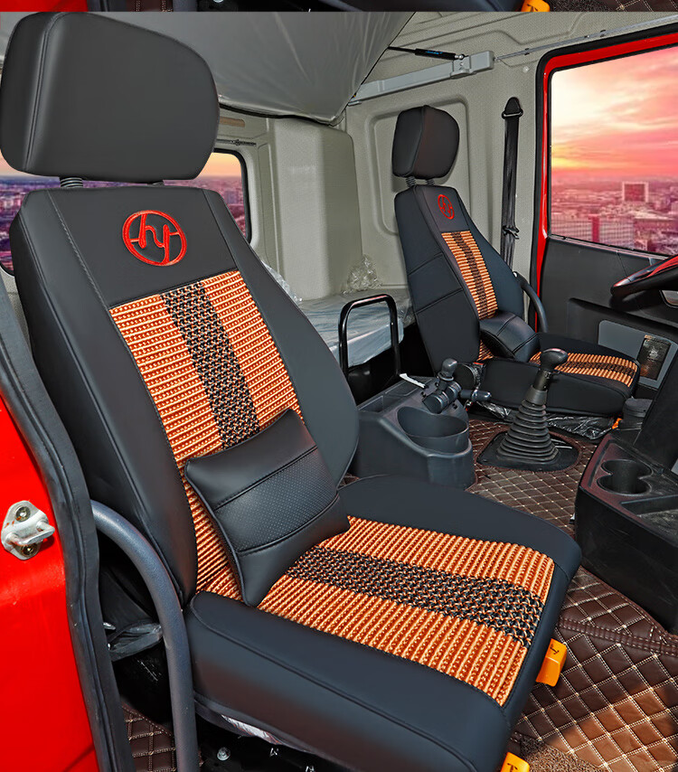 适用于上汽红岩杰狮c500座套m500新金刚c6货车c100内饰四季全包冰丝