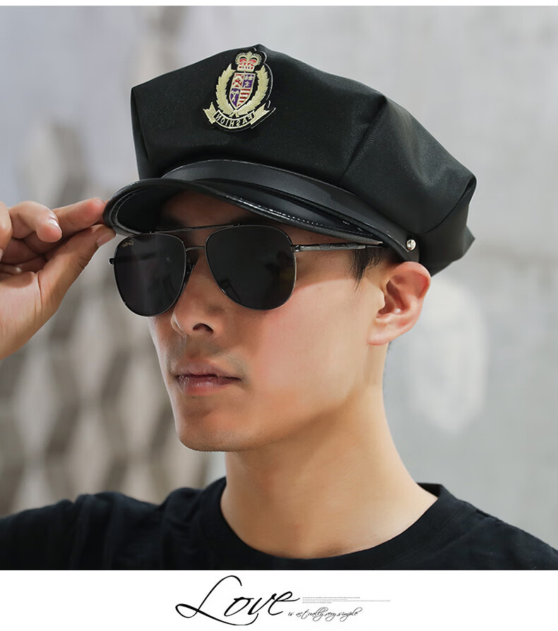 妲菲妮船长帽表演道具制服开火车跳舞主播帽子海军鸭舌帽军帽制服帽