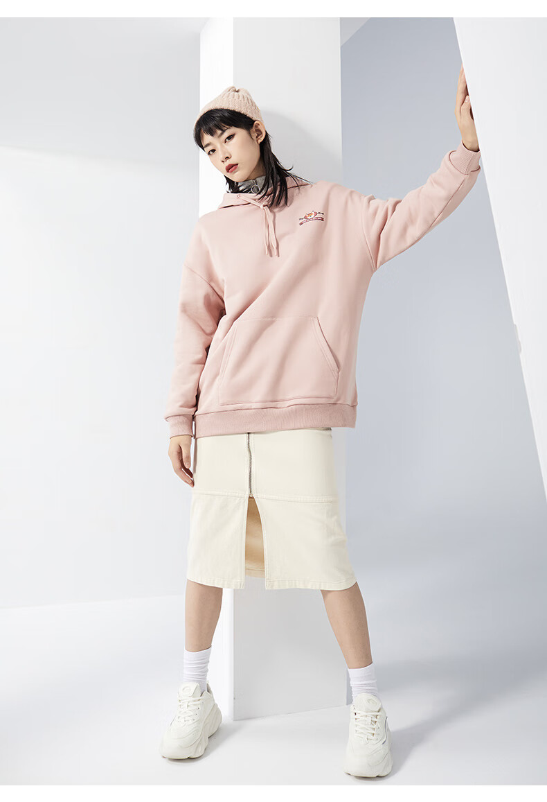 安踏连帽运动卫衣女装2021年春秋时尚运动上衣宽松潮早秋新款卫衣冰棒