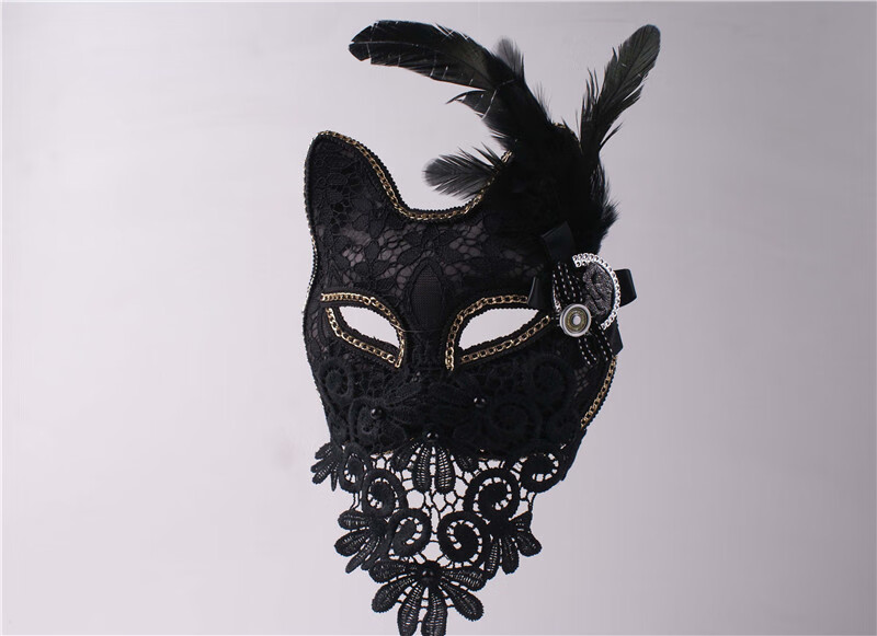 京石云 狐狸猫女面具唱歌成人假面罩万圣节化妆舞会派对舞台复古风妖