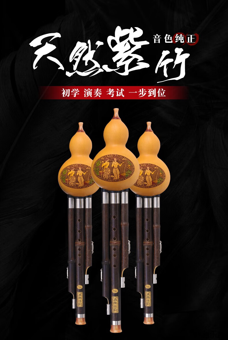 舒弗(lachouffe)滇南丝韵葫芦丝乐器初学小学生入门 双女图防摔款f调