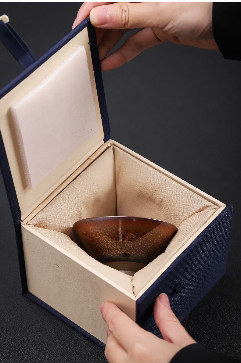 蕊融李为成纯手工拉胚柴烧茶杯斗笠杯天目窑变个人单杯陶瓷茶具主人杯