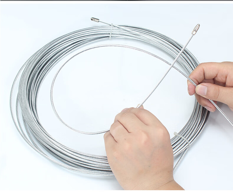 穿线神器 电工穿线器带滚轮头钢丝包胶塑料钢电线网线穿管器线槽引线