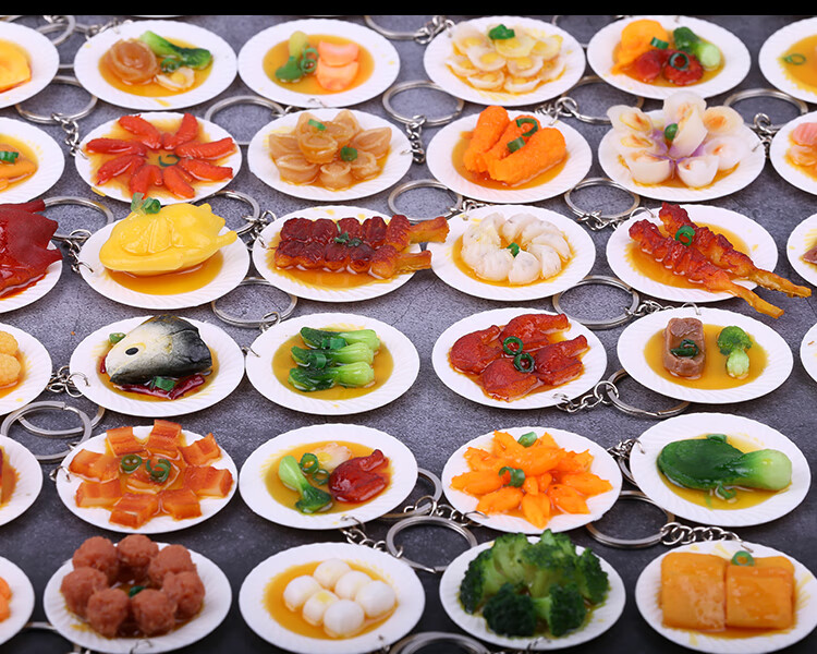 仿真菜盘模型假食物食碗蔬菜饺子肉虾鱼海鲜儿童玩具食玩摆件道具豆腐