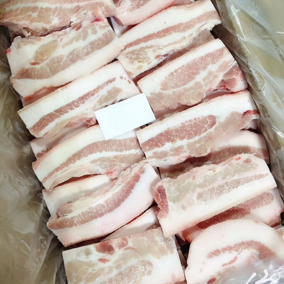 新鲜冷冻五花肉块大肉块20斤大肉面食材槽头肉切片山东江西天津福建