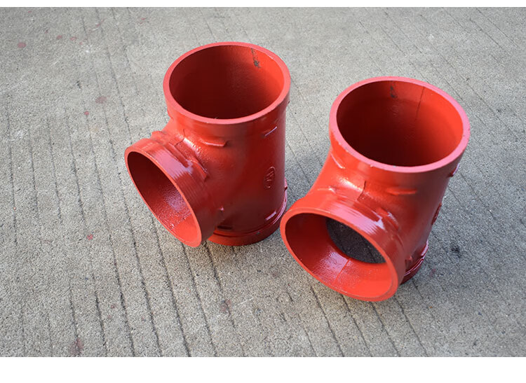 新升级 消防管道卡箍球墨铸铁沟槽配件沟槽式连接正三通114三通接头