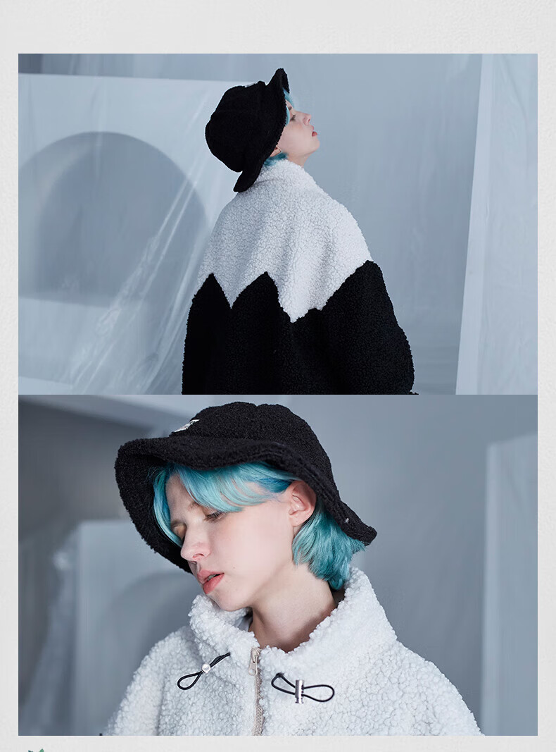 刘耀文同款棉服tenderlab/suat刘耀文同款血抓痕波浪羊羔绒外套秋冬