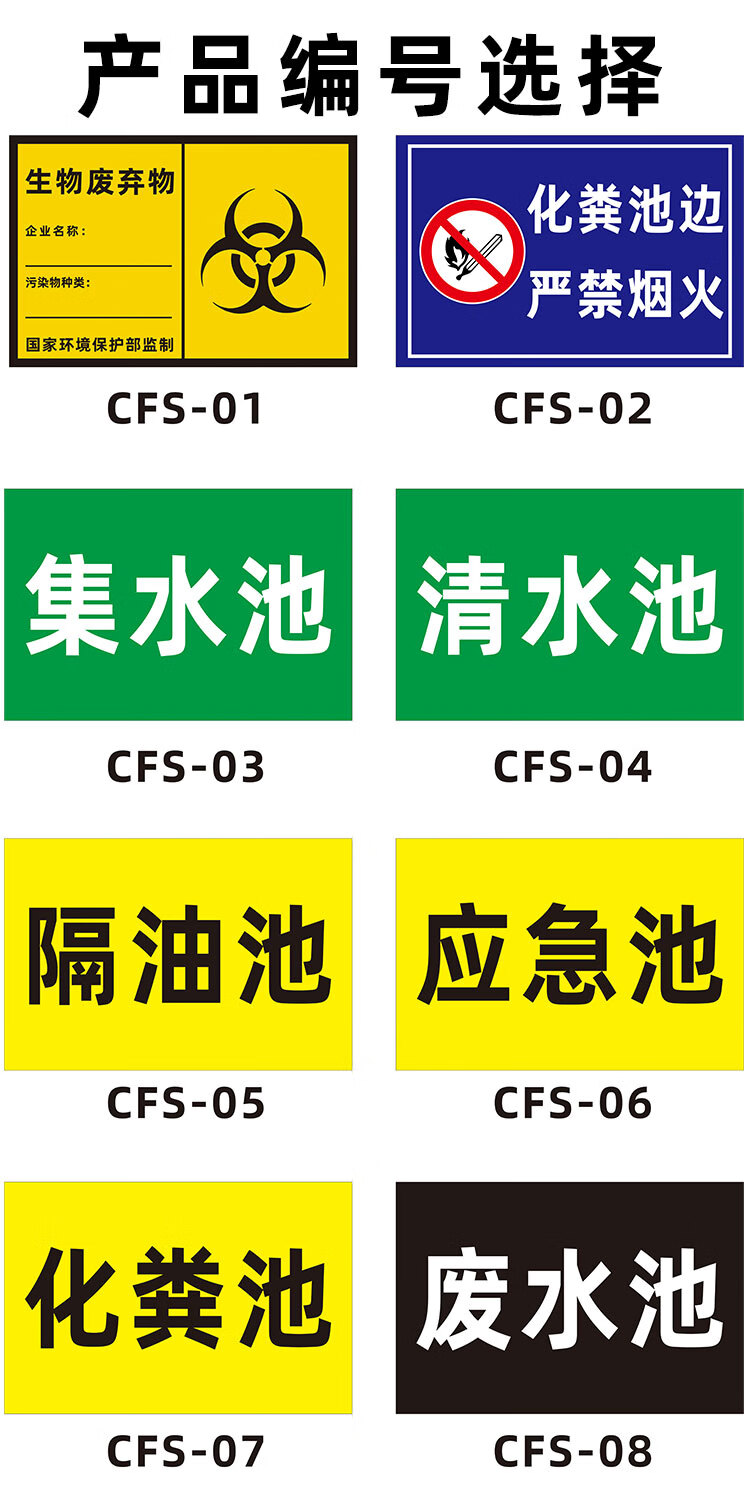 消防水池标志牌化粪池集水池隔油池应急池污水废水池标识警示牌除锈池