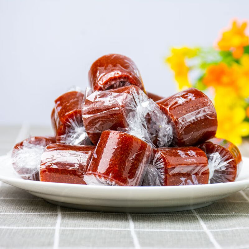 山楂卷整箱5斤散装果丹皮铁山楂凉果制品卷京卷零食山楂卷1斤约25个