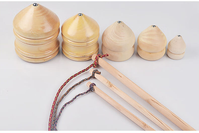 怀旧木质儿童成人木陀螺带鞭子传统民间户外运动休闲摆摊小木制儿童