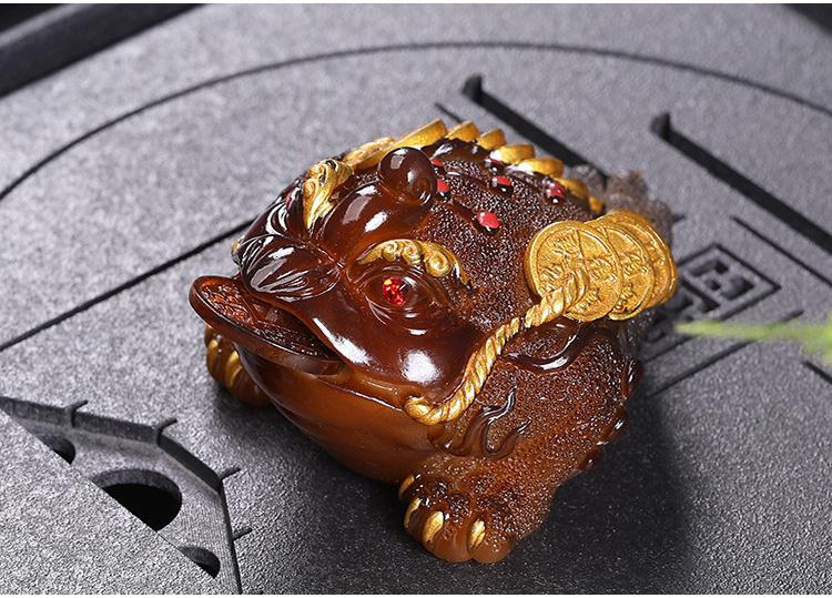 茶具变色金蝉 三脚金蟾大号变色茶宠蟾蜍功夫茶具茶桌摆件装饰旺财