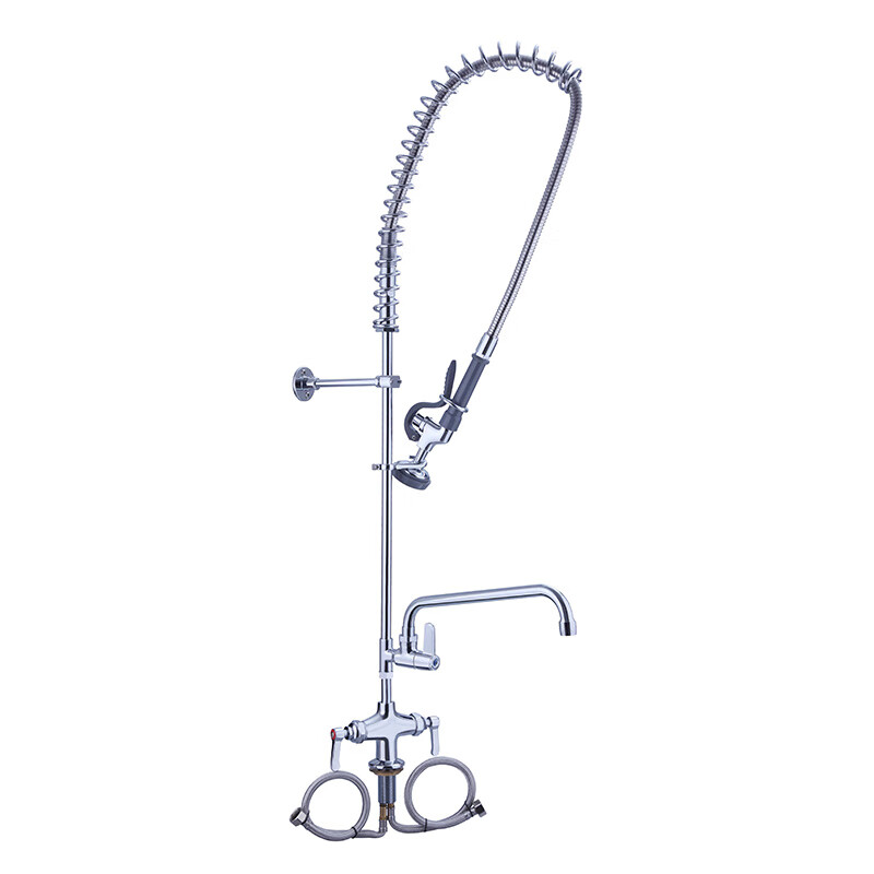 高压花洒水龙头冷热 全铜 厨房酒店餐厅洗碗机商用增压冲洗龙头 3801