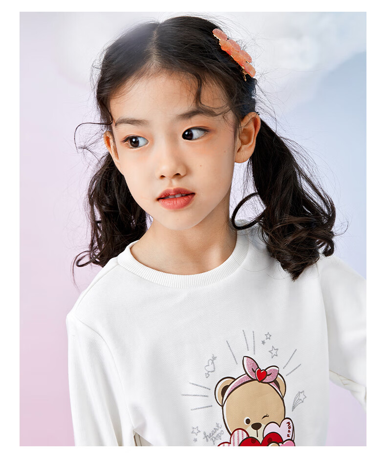 pawinpaw衣恋官方集团卡通小熊童装春季款女童卫衣外套花边可爱时尚