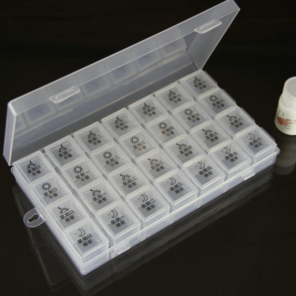 一周7天分格药盒旅行大容量便携装药盒子随身分装方便吃药盒礼品 大号