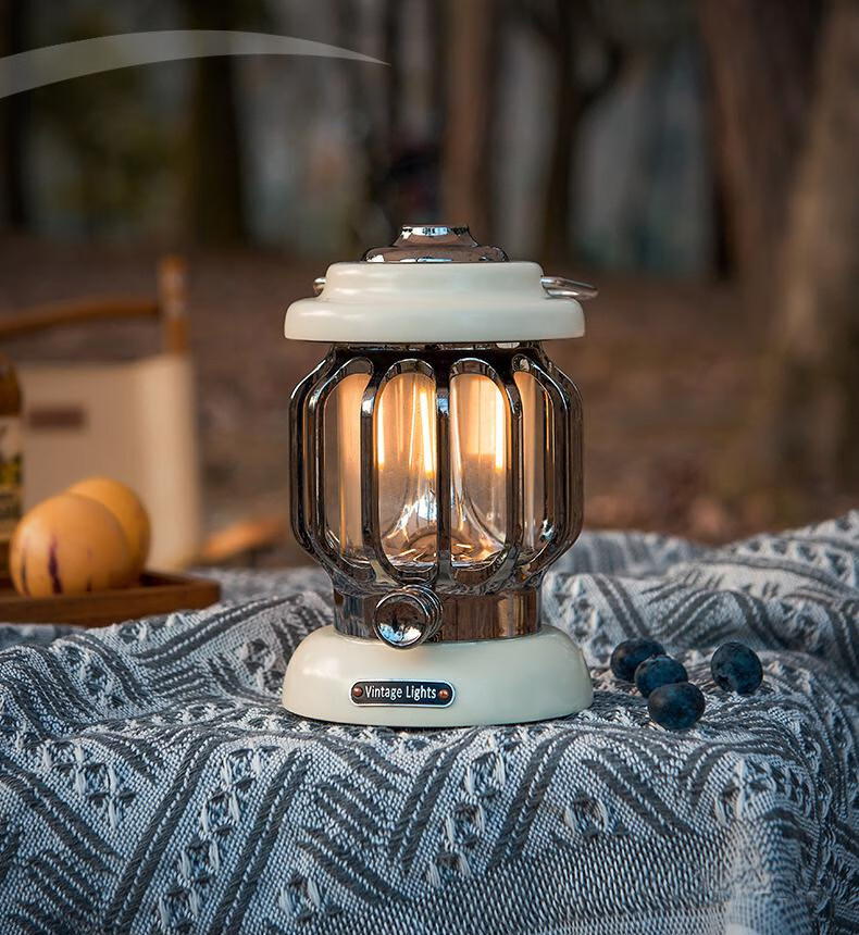 马灯户外帐篷野营地灯手提挂式充电led野外应急照明灯同款复古灯白色