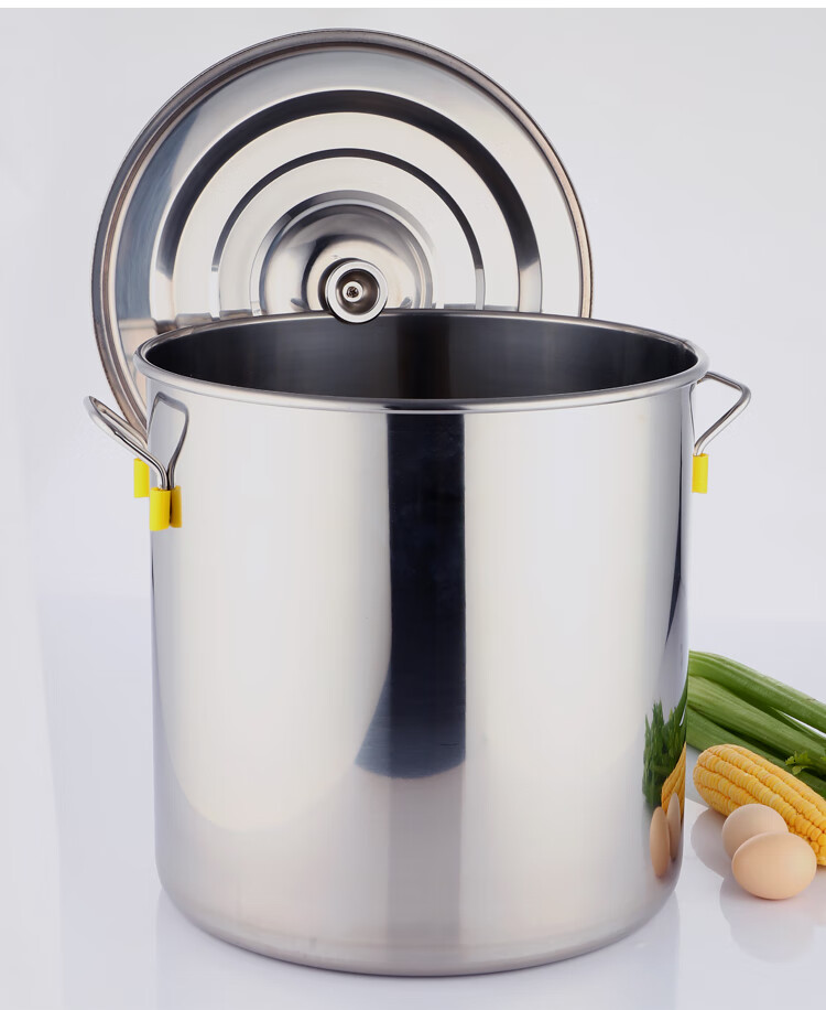 304特厚商用不锈钢桶带盖大容量加厚加深汤锅水桶圆桶油桶大汤桶 直径