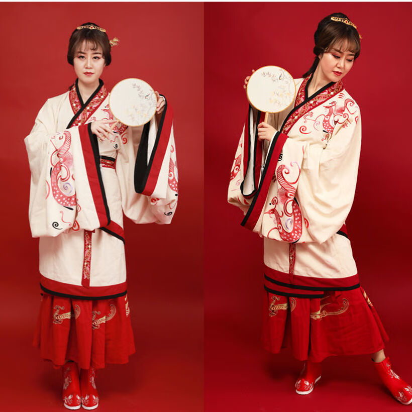 冬季新款古风绣花鞋女款女士古风汉服搭配内增高翘头弓鞋低跟古装加绒